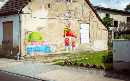 Auf den Spuren der Graffiti-Kunst in Loitz - Der Fischer und sein Fischlein