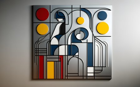 Flüsternde Konturen (2024) - Wandbild/Wandrelief - 105x100 cm