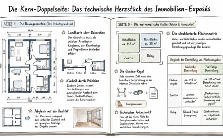 Die Kern-Doppelseite – wo das Exposé prüffähig wird