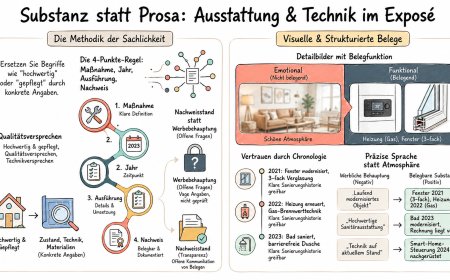 Die Ausstattungs- und Nachweisseiten - Ausstattung, Technik und Modernisierung ohne Prosa
