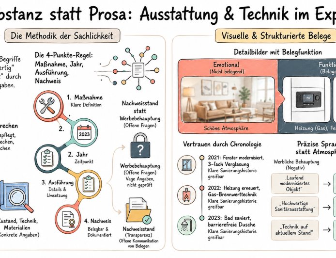 Die Ausstattungs- und Nachweisseiten - Ausstattung, Technik und Modernisierung ohne Prosa