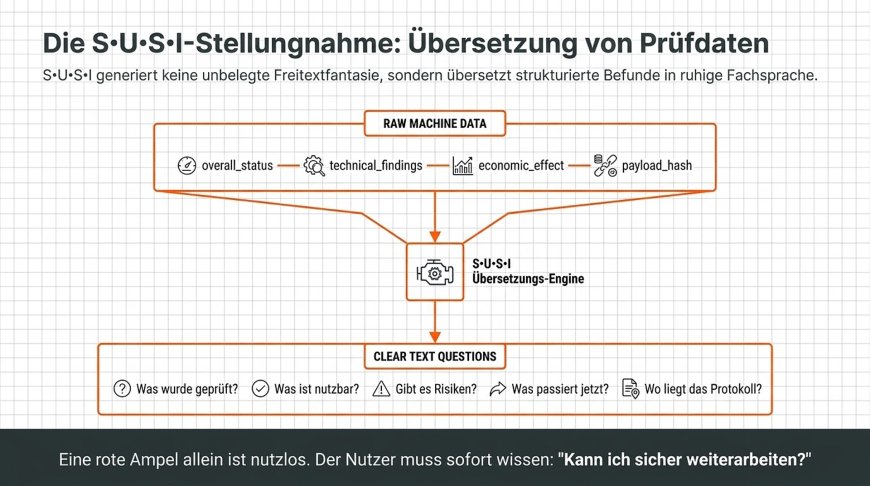 Die S•U•S•I-Stellungnahme - Übersetzung strukturierter Prüfdaten in verständliche Fachsprache