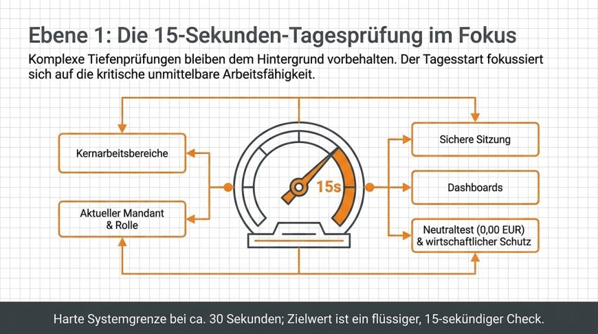 Ebene 1 - Die 15-Sekunden-Tagesprüfung im aktuellen Nutzerkontext